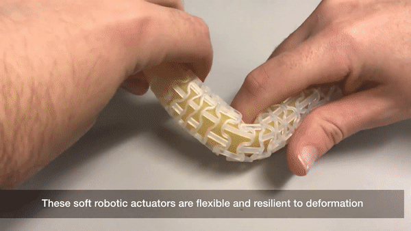 Soft, inflatable actuator based on auxetic geometry
